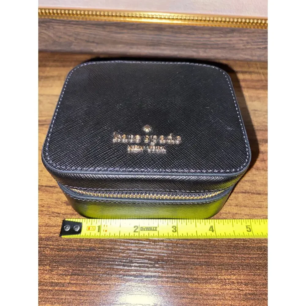 Kate Spade Staci Saffiano Leather Travel Jewelry Case Black K8066 NWT $139